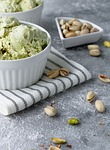 ice cream pistachios nuts nature dessert nutrition summer stock photo
