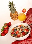 muesli cereals breakfast meal bowl of healthy fresh stock photo
