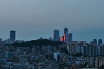 korea seoul night view city in the evening stock photo