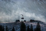 switzerland snow mountains alps cable car winter ski stock photo