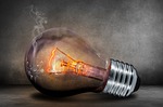 light bulb incandescent smoke crack broken current glow stock photo