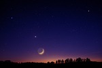 heaven stars moon venus universe night sky nature stock photo