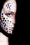 woman face diamonds model person female makeup gemstones stock photo