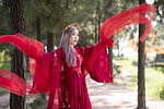 girl chinese hanfu female vietnam woman young nature stock photo