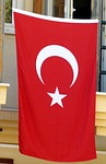 turkey banner turkish flag crescent moon star red stock photo