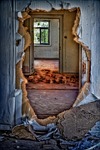 abandoned house ruins hole decay building dilapidated lapsed stock photo