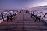 saltburn pier yorkshire seaside coast seascape structure england stock photo