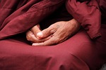 monk hands zen faith person male pray religion stock photo