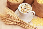 cereals cup muesli mug of wheat grains dried stock photo