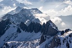 peak summit mountains snow nature alps alpine mountain stock photo