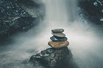 stones waterfalls balance rock balancing stack stone stacking stock photo