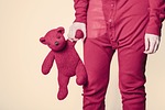 teddy bear toy red adult kid childhood memories stock photo