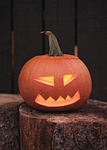 halloween pumpkin jack-o-lantern lantern carved decoration decor stock photo