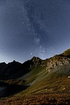 night sky mountains stars galaxy milky way starry stock photo