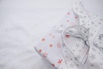 box gift present ribbon bow loop band surprise stock photo