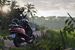 motorcycle town sunset sunlight motorbike bike nature vehicle stock photo