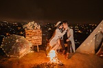 couple romantic camping lovers wedding bride groom woman stock photo