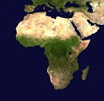 africa continent map of aerial view geography satellite stock photo