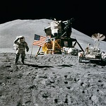 space station moon landing apollo 15 james irwin stock photo