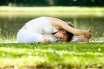 yoga asana sports meditation exercise pose attitude relaxation stock photo
