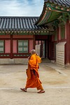 gyeongbokgung monk seoul buddhism man palace korean historical stock photo