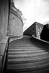 stairs staircase stairway architecture concrete black and white stock photo