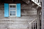 shutters architecture window house wooden home facade exterior stock photo