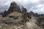 dolomites zwolferkofel sexten south tyrol summit trentino italy stock photo