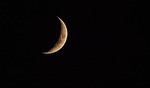 moon astronomy satellite crescent night sky lunar crater stock photo