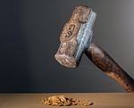 hammer sledgehammer mallet tool striking hitting beating crushing stock photo