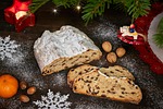 stollen christmas christstollen bread german time stock photo