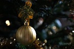 christmas balls advent season decoration fir tree stock photo