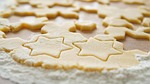 christmas stars cookies dough flour butter biscuits food stock photo