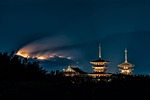 temple night view yakushiji world cultural heritage nara stock photo