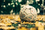 soccer ball sports old football stock photo