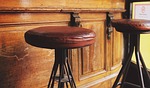 stools bar cafe brown stock photo