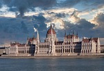 hungarian parliament building of budapest hungary danube river stock photo