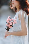 vietnamese woman flowers flower wallpaper portrait outdoors background stock photo
