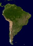 south america continent land map geography satellite image stock photo