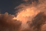 luminous clouds sunset stormy weather rain nature storm stock photo
