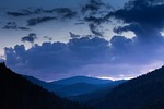 mountains carpathian forest sunset sunrise valley evening blue stock photo