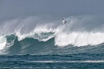 rogue wave spray windsurfing surfer indian ocean western stock photo