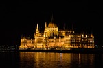 hungarian parliament building beautiful wallpaper night danube river stock photo