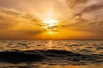 sea sky sunset seascape ocean horizon nature stock photo