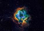 rosette nebula universe space stars outer cosmos stock photo