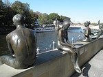 berlin image river spree sculpture stock photo