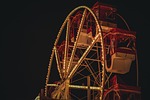 ferris wheel christmas market amusement park fair night stock photo
