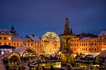 christmas market budweis budejovice české budějovice czech republic stock photo