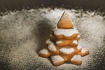 christmas advent preparation baking gingerbread powdered sugar sweetness stock photo