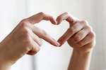 hands heart finger symbol love stock photo